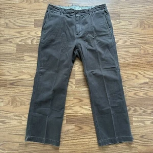 GAP Khakis Men’s Pants Loose Boot Fit Distressed 100% Cotton Gray 35x30 EUC! - Picture 1 of 12