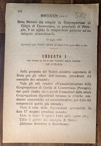 CONCERVIANO 1886 DECRETO REGIO X CONGREGACIÓN DE CARIDAD - 2 PÁGINAS - 5782 - Imagen 1 de 1
