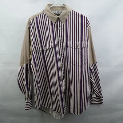 Vintage 90s Country Frontier Series Men's Large  Stripped Western Rodeo Shirt - Image 1 of 4