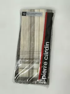 VTG Pierre Cardin Handkerchiefs Men’s Blue Brown Cotton 13 Pack New Old Stock - Picture 1 of 5
