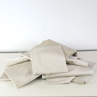 1Kg Bag Cream Velvet Upholstery Fabric Offcuts, Large Remnants upholstery, Craft - Image 1 of 2