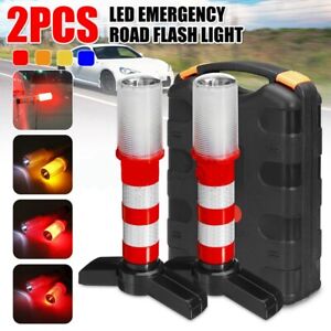 2Pcs LED Emergency Road Flash Flare Roadside Beacon Safety Strobe Warning H6F2