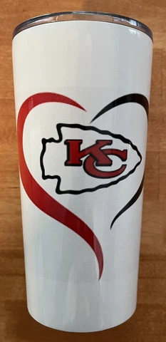 Heart 20 oz Tumbler KC Chiefs Cover