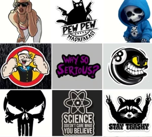 Funny Stickers For Cars Laptops Windows Walls Car Decals Gift For Him - Picture 1 of 85