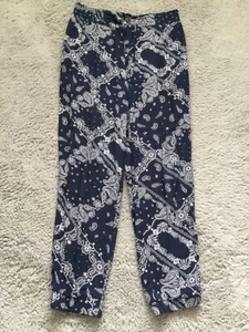 Ladies Size 10 Blue With Paisley Pattern Elasticated Waist Harem Trousers - Picture 1 of 1