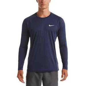 Nike Men's Essential Long Sleeve Hydroguard Midnight Navy, NESSA587-440, XL - Picture 1 of 8