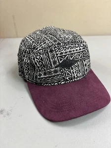 Empyre 5 Panel Hat Cap Geometric  Print Adjustable Leather Strapback Skater Aztc - Picture 1 of 10