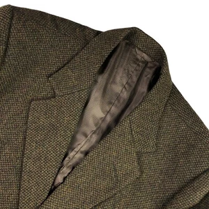 Pierre Cardin Men's Leather Buttons Tweed Wool Blazer Brown Red • Italy • 42 R - Picture 1 of 10