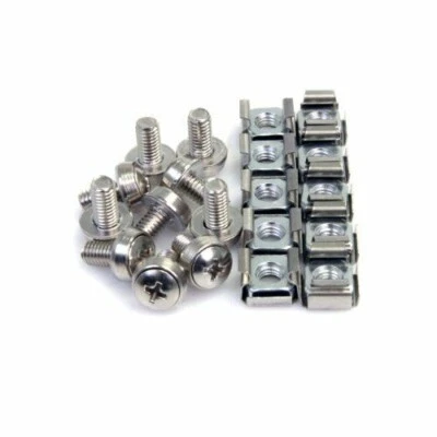 StarTech M6 Mounting Screws and Cage Nuts for Server Rack Cabinet - 25 Pack - Image 1 of 2