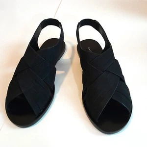 Elie Tahari Women's Seacliff Flat Huarache Sandals Black Size Size 6.5/EU 37 - Picture 1 of 10