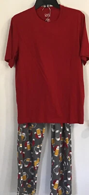 Croft & Barrow Men’s 2-Pc. Sleep Set Jersey Knit Top Fleece Pants Sz S NEW $30 - Image 1 of 4