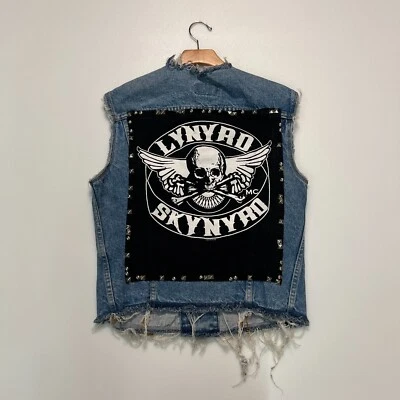 Levi's Custom Vintage Denim Vest Lynyrd Skynyrd Size L 100% Cotton - Image 1 of 4