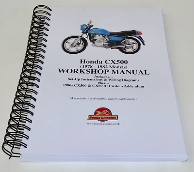 Honda CX500 Fabbrica Officina Shop Manuale Libro, Riproduzione HWM071 - Immagine 1 di 4