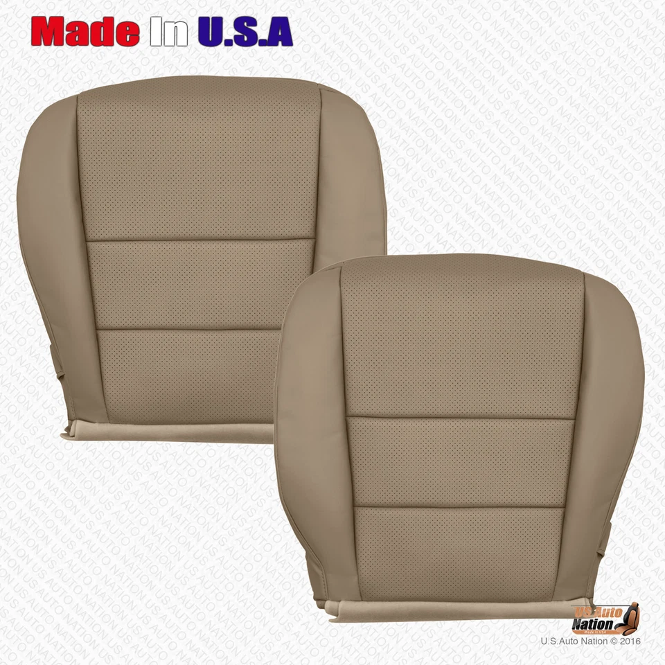 Para Acura RL 2005-2008 parte inferior de conductor y pasajero cubierta de cuero perforado tostado Foto 1 de 4