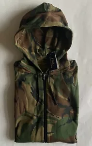 $168 NWT Mens Polo Ralph Lauren Logo Camo Double Knit Full Zip Hoodie Sweatshirt - Picture 1 of 3
