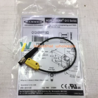 1pc new BANNER Q12AB6FF15Q Photoelectric Sensor - Image 1 of 4