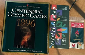 1996 Centennial Olympic Games Souvenir Program (3-D piece), Map, & Texaco Pin - Picture 1 of 1