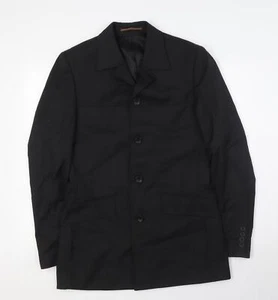 Topman Mens Black Polyester Jacket Suit Jacket Size 36 Regular - Picture 1 of 10