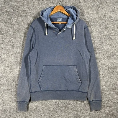 J. Sudadera con Capucha Henley de Vellón Crew Vintage Para Hombre Talla Mediana Prenda Teñida Foto 1 de 4