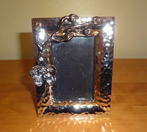 Michael Aram White Orchid Nickel Plated Mini Frame Holds Photo 2" x 3" - Picture 1 of 5