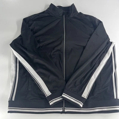 Chaqueta de chándal negra con cremallera delantera Athletic Works para hombre 2XL (50-52) Foto 1 de 4