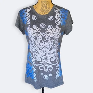 Vintage Curious Gypsy Y2K Burnout Floral Mandala Tee Womens Medium M Retro - Picture 1 of 10