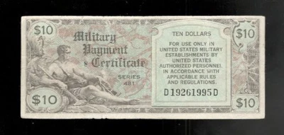 United States, MPC, $10 Dollars, Series 481,  CRISP F-VF! - Image 1 of 2
