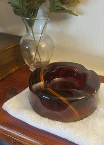 Macbeth-Evans Caramel Slag Glass Ashtray (Vintage) - Picture 1 of 8