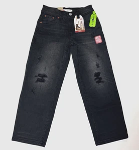 Jeans Levis Sueltos Cónicos Elastizados Negros Envejecidos Niños 7x Regular Nuevos con Etiquetas - Imagen 1 de 10