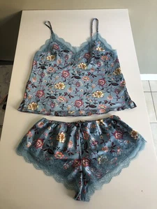 Victoria's Secret Floral Blue Two-Piece Sleepwear Set Size: S/P - Picture 1 of 14