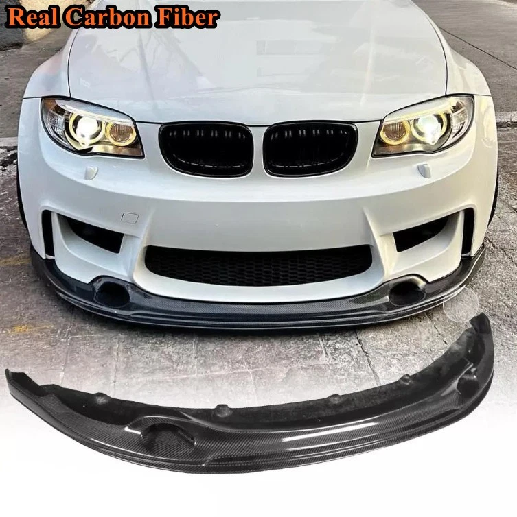 Alerón labial de parachoques delantero de fibra de carbono real para BMW E82 serie 1 M cupé 2011-13 Foto 1 de 4