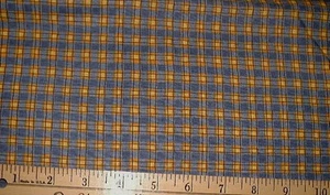 DEBBIE MUMM Fabric - Blue - Yellow & Cream Plaid - 18" / HALF YARD CUT - Picture 1 of 1