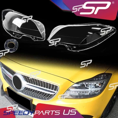 L+R Headlight Shell Lens Covers For Mercedes CLS550 CLS63 AMG 2012–2014 - Изображение 1 из 4