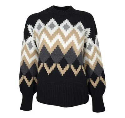 BARBOUR Sweater Woman Cecelia Knitted LLKN1676MI11 Black Multicoloured - Image 1 of 3