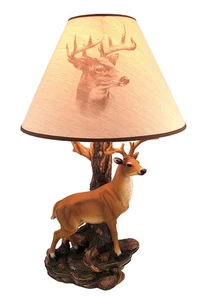 Scratch & Dent `Champion` 12 Point Buck Table Lamp with Printed Shade - Picture 1 of 6