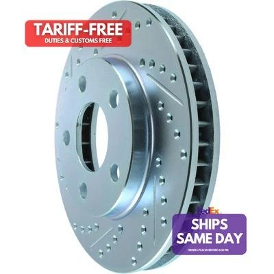 Stoptech 227.62057R, One Natural Iron Select Drilled/Slotted B Rake Rotor Perfor - Image 1 of 4