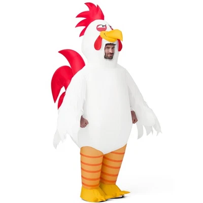 Adults Inflatable Costumes, Rooster Halloween Costume, White Chicken Blow Up ... - Image 1 of 4