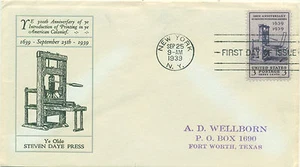 SCOTT # 857 FDC, PRINTING, LINPRINT CACHET, PRINTED ADDRESS, GREAT PRICE! - Picture 1 of 3