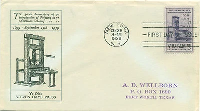 SCOTT # 857 FDC, PRINTING, LINPRINT CACHET, PRINTED ADDRESS, GREAT PRICE! - Image 1 of 3