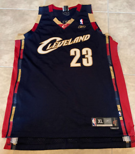 Lebron James 23 Cleveland Cavaliers Blue w/ Red Sewn Reebok Jersey Adult XL