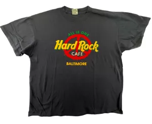 T-shirt vintage da uomo Hard Rock Cafe nera Baltimora All is One Peace con logo taglia XL - Foto 1 di 7