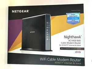 NETGEAR Nighthawk AC1900 C7000V2 WIFI Cable Modem Router XFINITY Wireless - Picture 1 of 5