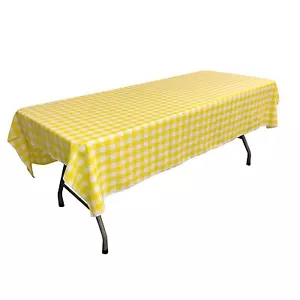 LA Linen Polyester Checkered 60 by 90-Inch Rectangular Tablecloth. Made in USA - Picture 1 of 10