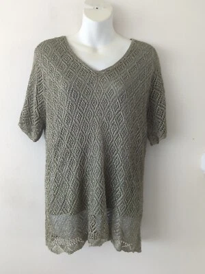 Viyella Womens Green With Gold Specks Layered Viscose  Blend Shirt X large  - Image 1 of 4