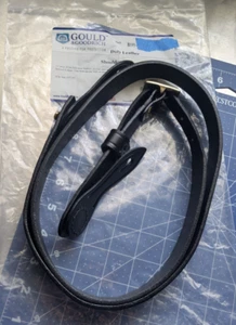 Gould & Goodrich Shoulder Strap Black BRASS 52" (50"-54") B99-52BR PLAIN BLACK - Picture 1 of 3