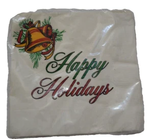Servilletas de papel para almuerzo CAMPANAS FELICES FIESTAS 20 unidades Atenea De colección EE. UU. 13" X 13" - Imagen 1 de 4