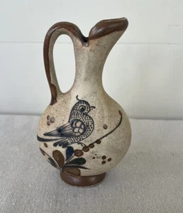 Jarra/jarrón pequeño Tonala México con pájaro - Imagen 1 de 3