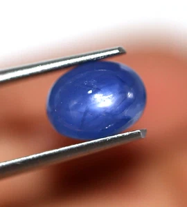 Natural Blue Star Sapphire Loose Oval Shape 8x6 mm Untreated Gemstone 2.19 Ct - Picture 1 of 8