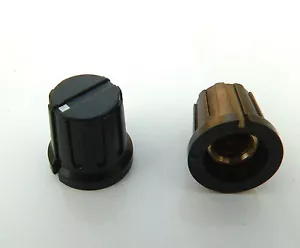 Coppia manopole puntatore nere per mixer, amplificatore, pedale chitarra o progetto 1/4" pot - Foto 1 di 2