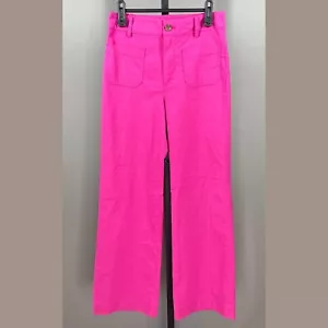 NEW J Crew Pants Womens 24 pink wide fit flare preppy colorful classic barbie - Picture 1 of 9